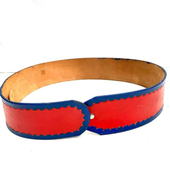 Stars and Stripes Belt - Red/White/Blue - Nokona Ballgloves Vintage Richville Red White & Blue Leather Belt